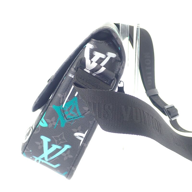Louis Vuitton Archie Messenger Shoulder Bag Monogram Eclipse Black Men's