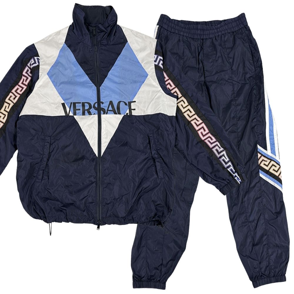 Versace Set Women'S Men'S Brand Nylon Windbreaker Navy Multicolor 46 48