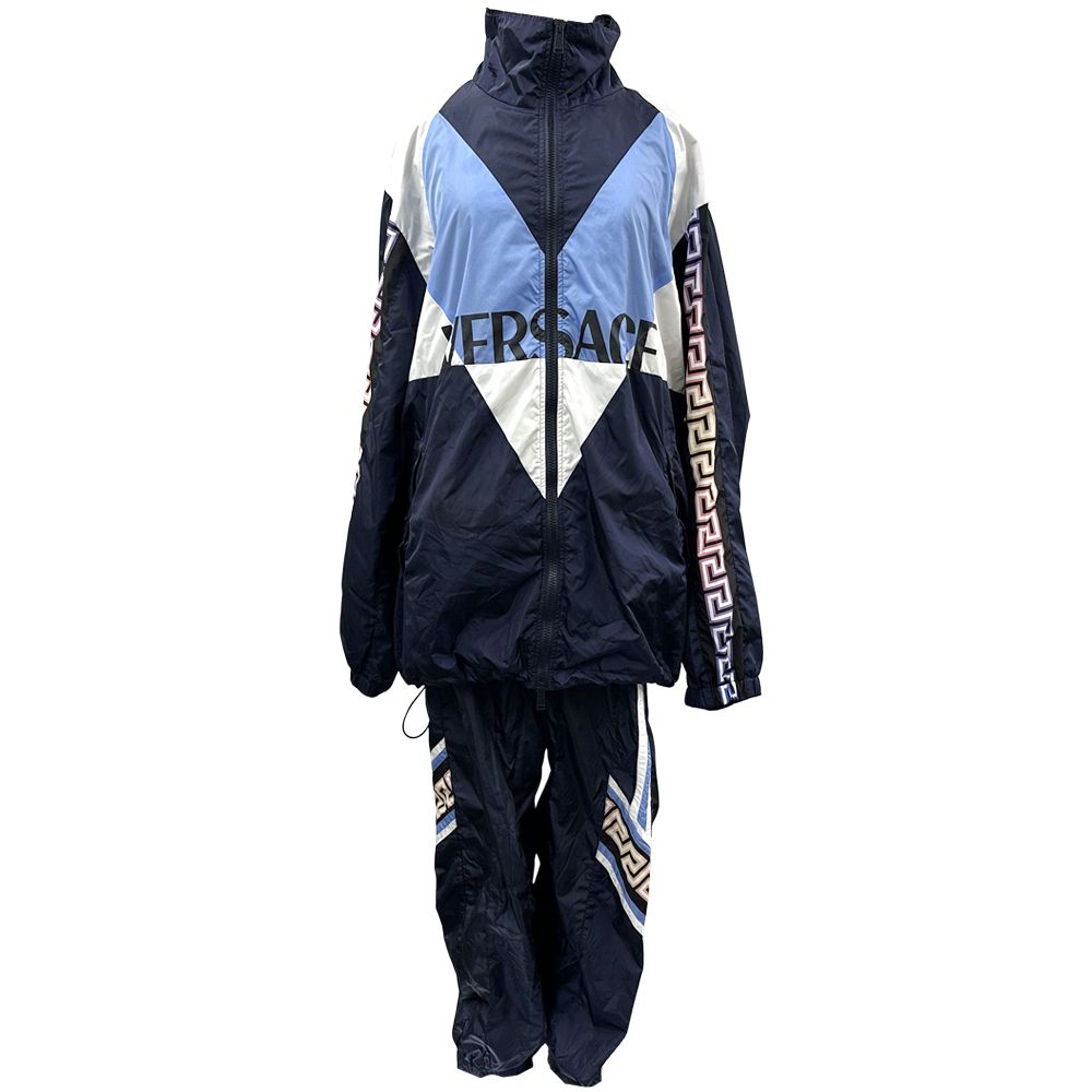 Versace Set Women'S Men'S Brand Nylon Windbreaker Navy Multicolor 46 48