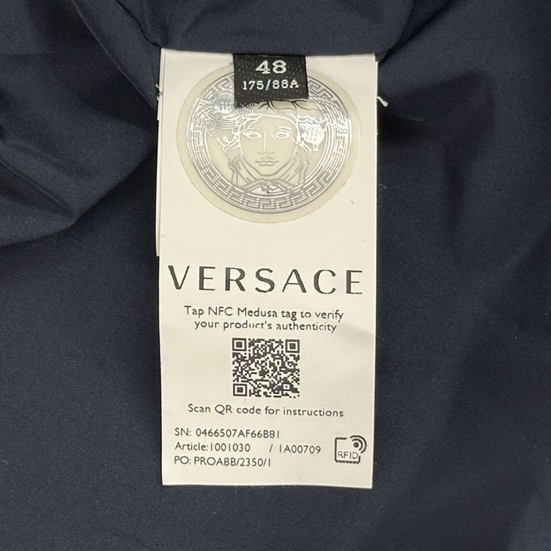 Versace Set Women'S Men'S Brand Nylon Windbreaker Navy Multicolor 46 48