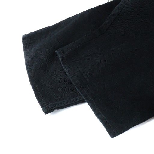 Balenciaga Baggy Pants Denim Pants Jeans Button Fly Leather Straight Logo XS