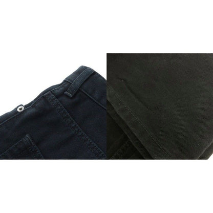 Balenciaga Baggy Pants Denim Pants Jeans Button Fly Leather Straight Logo XS