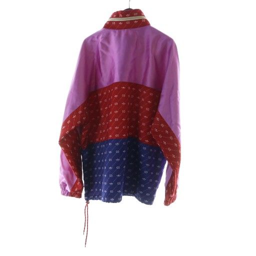 Gucci Adidas 22ss Acetate Nylon Anorak Jacket Parka Half Zip Logo Hood 48 Red