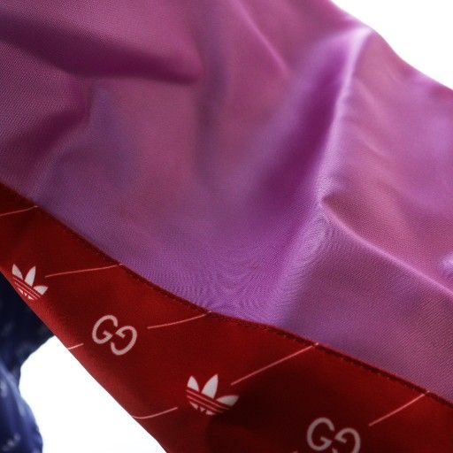 Gucci Adidas 22ss Acetate Nylon Anorak Jacket Parka Half Zip Logo Hood 48 Red