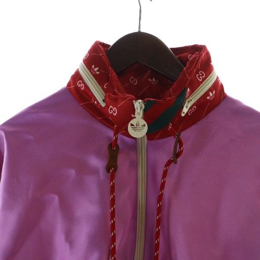 Gucci Adidas 22ss Acetate Nylon Anorak Jacket Parka Half Zip Logo Hood 48 Red