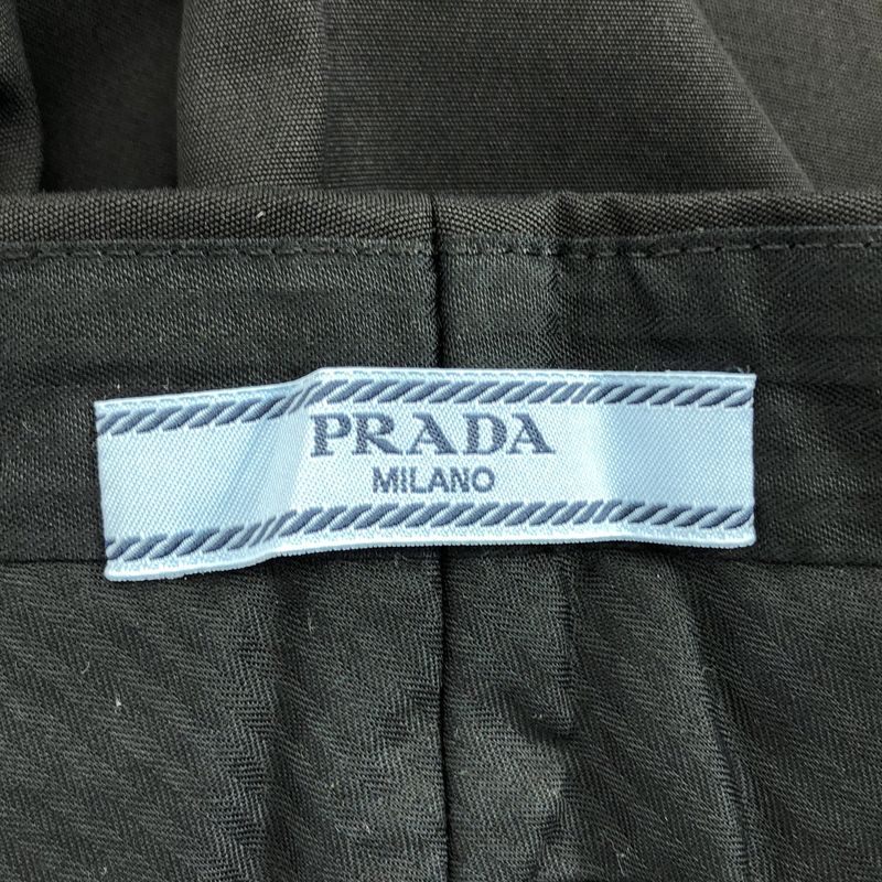 Prada | Cotton Wide Slacks Pants | 36 | Black | Ladies