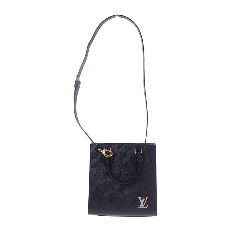Louis Vuitton Sac Plat BB Epi 2-Way Bag Black Gold Hardware