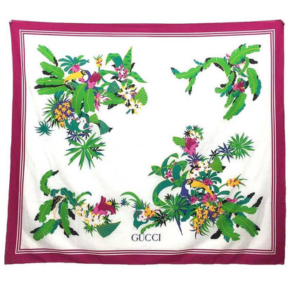 Unused Gucci Shawl Pareo Bird Sofa Cabas - Cotton Aq8088