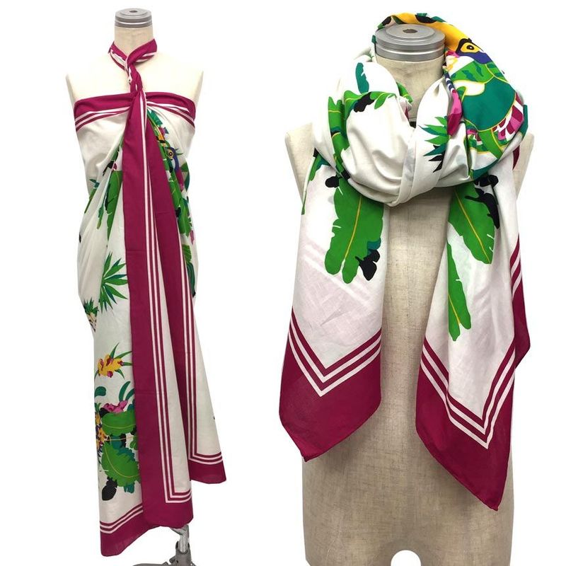 Unused Gucci Shawl Pareo Bird Sofa Cabas - Cotton Aq8088