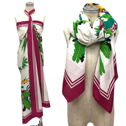 Unused Gucci Shawl Pareo Bird Sofa Cabas - Cotton Aq8088