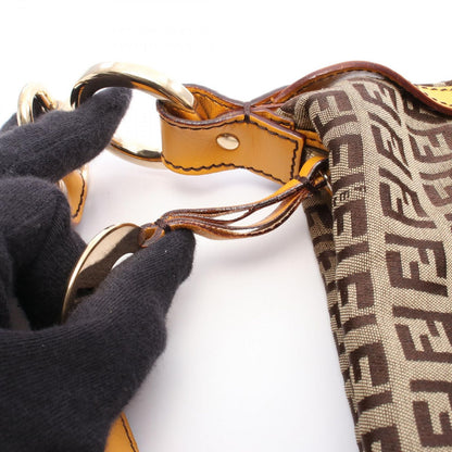 Fendi Handbag Chef Pocket Zucchino 8br464 Khaki/yellow Canvas Leather Zucchino