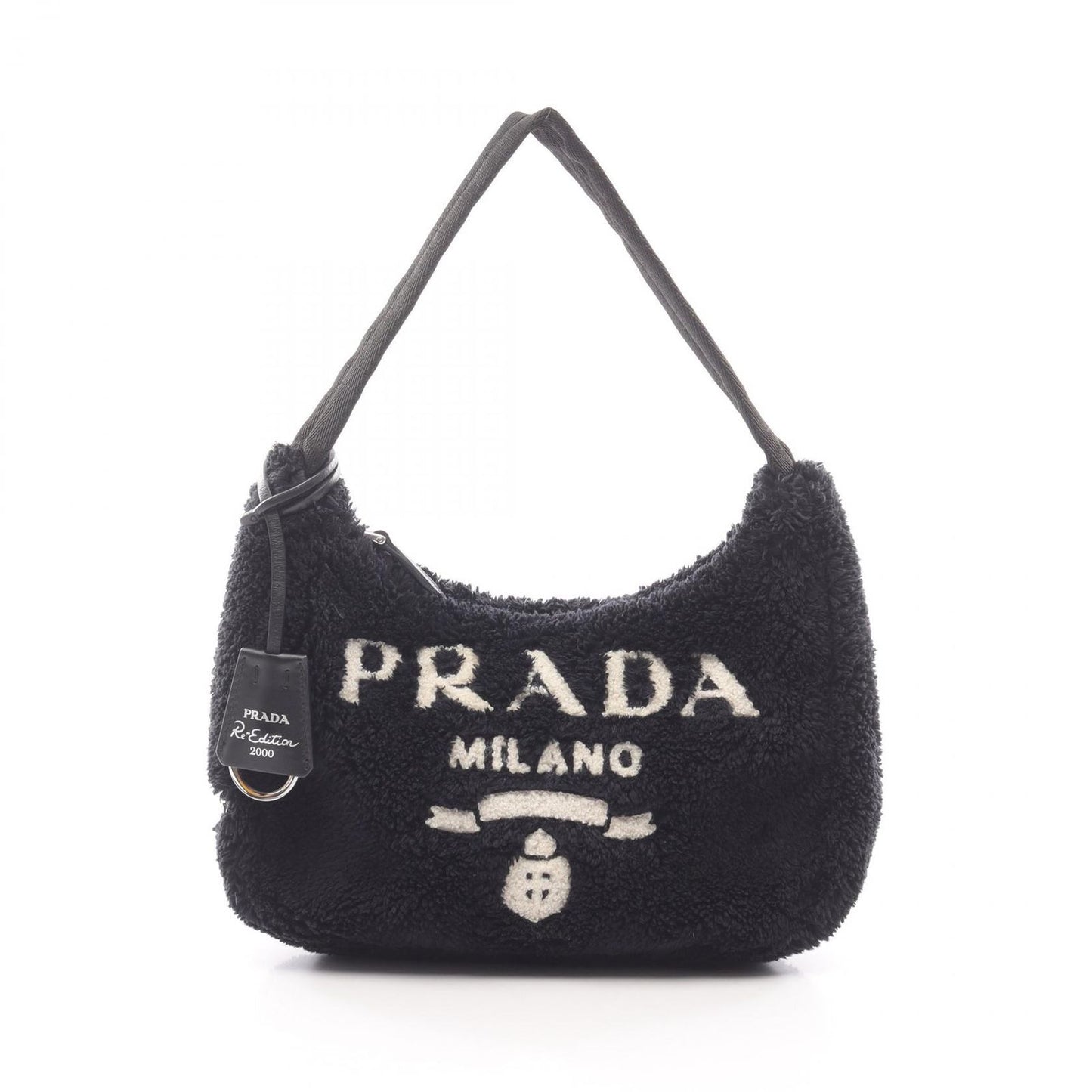 Prada Handbag Re-Edition 2000 Spugna Mini Bag 1ne515 Black/white Other Terry