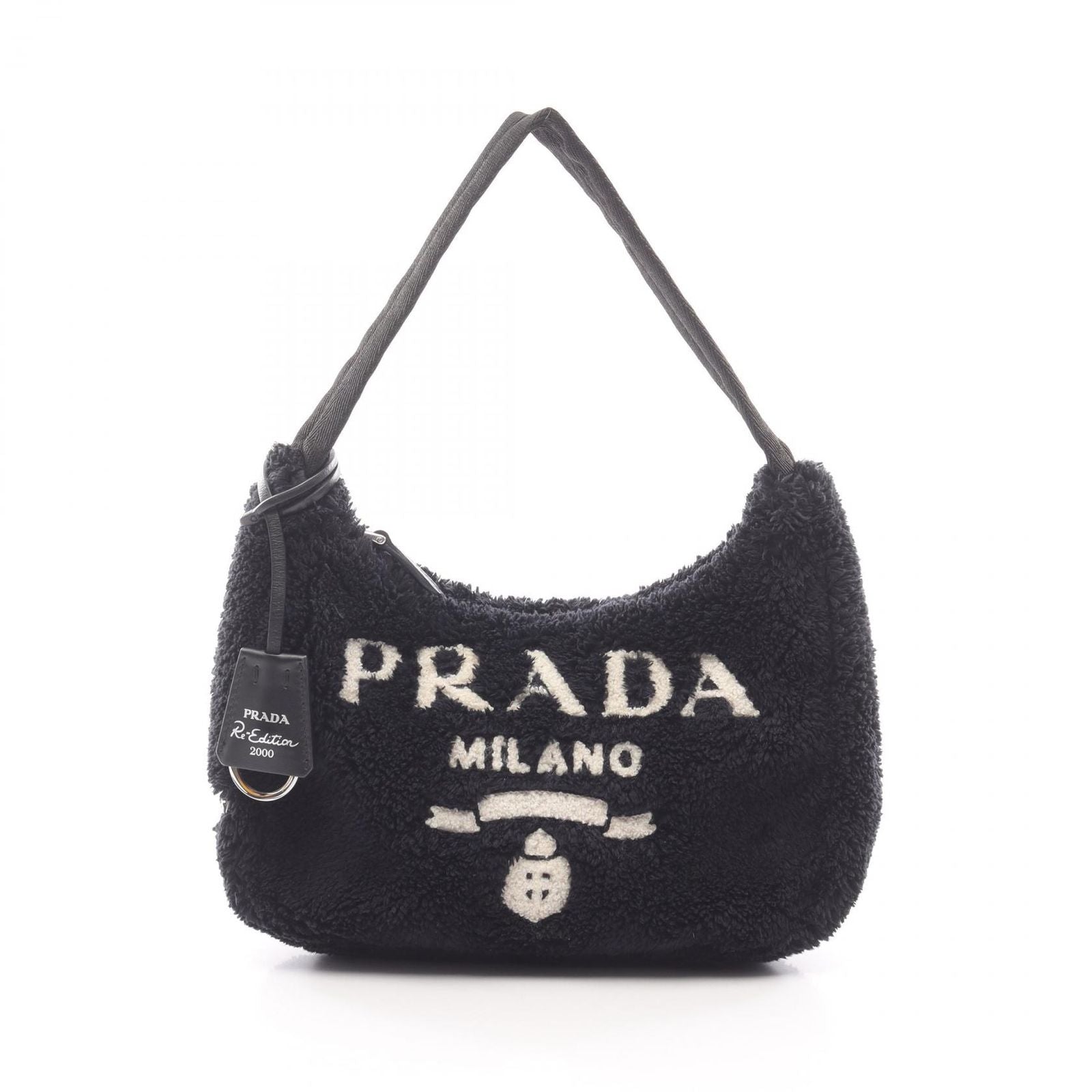 Prada Handbag Re-Edition 2000 Spugna Mini Bag 1ne515 Black/white Other Terry
