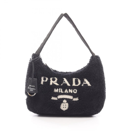 Prada Handbag Re-Edition 2000 Spugna Mini Bag 1ne515 Black/white Other Terry
