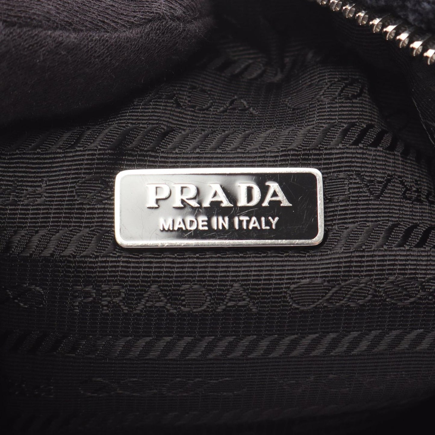 Prada Handbag Re-Edition 2000 Spugna Mini Bag 1ne515 Black/white Other Terry