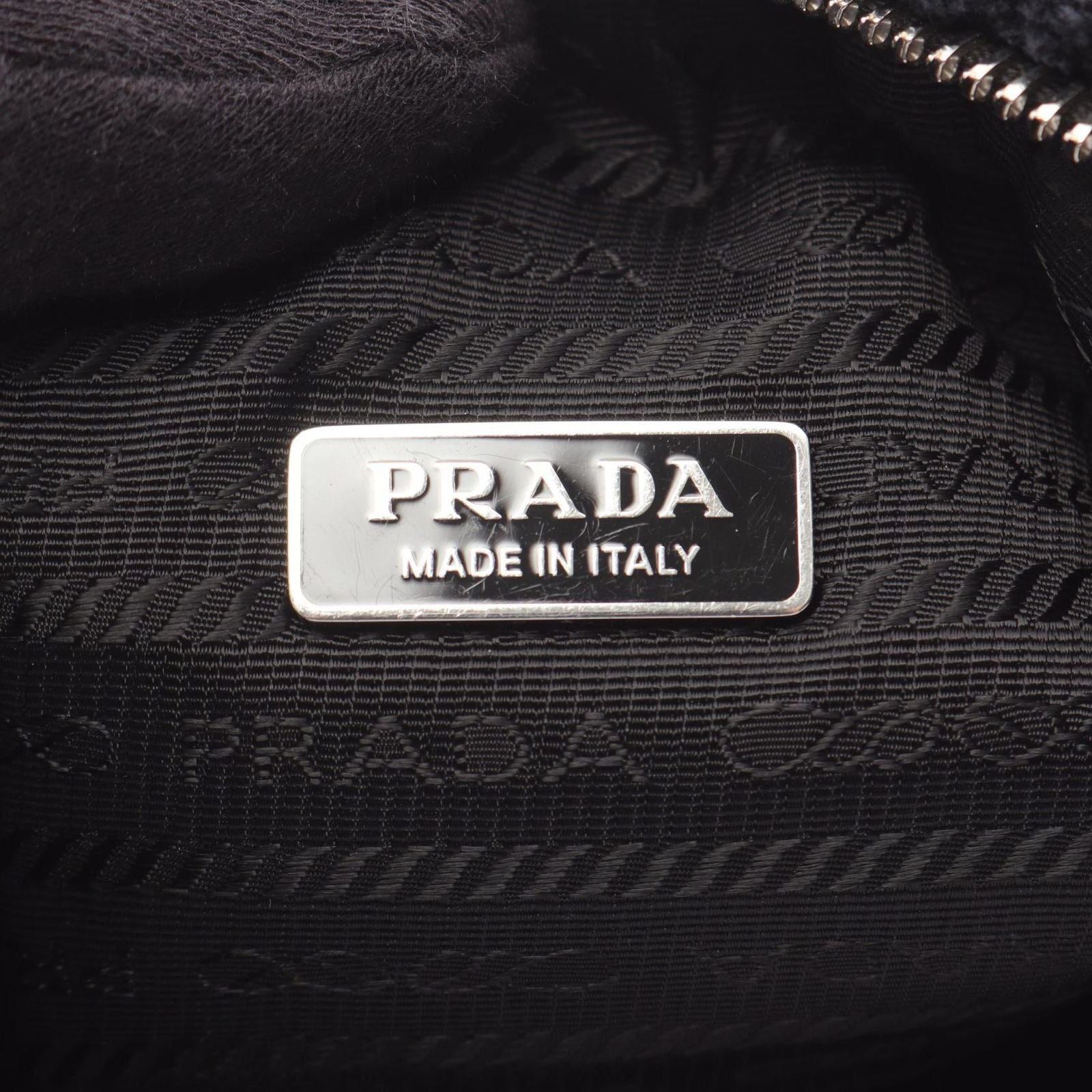 Prada Handbag Re-Edition 2000 Spugna Mini Bag 1ne515 Black/white Other Terry