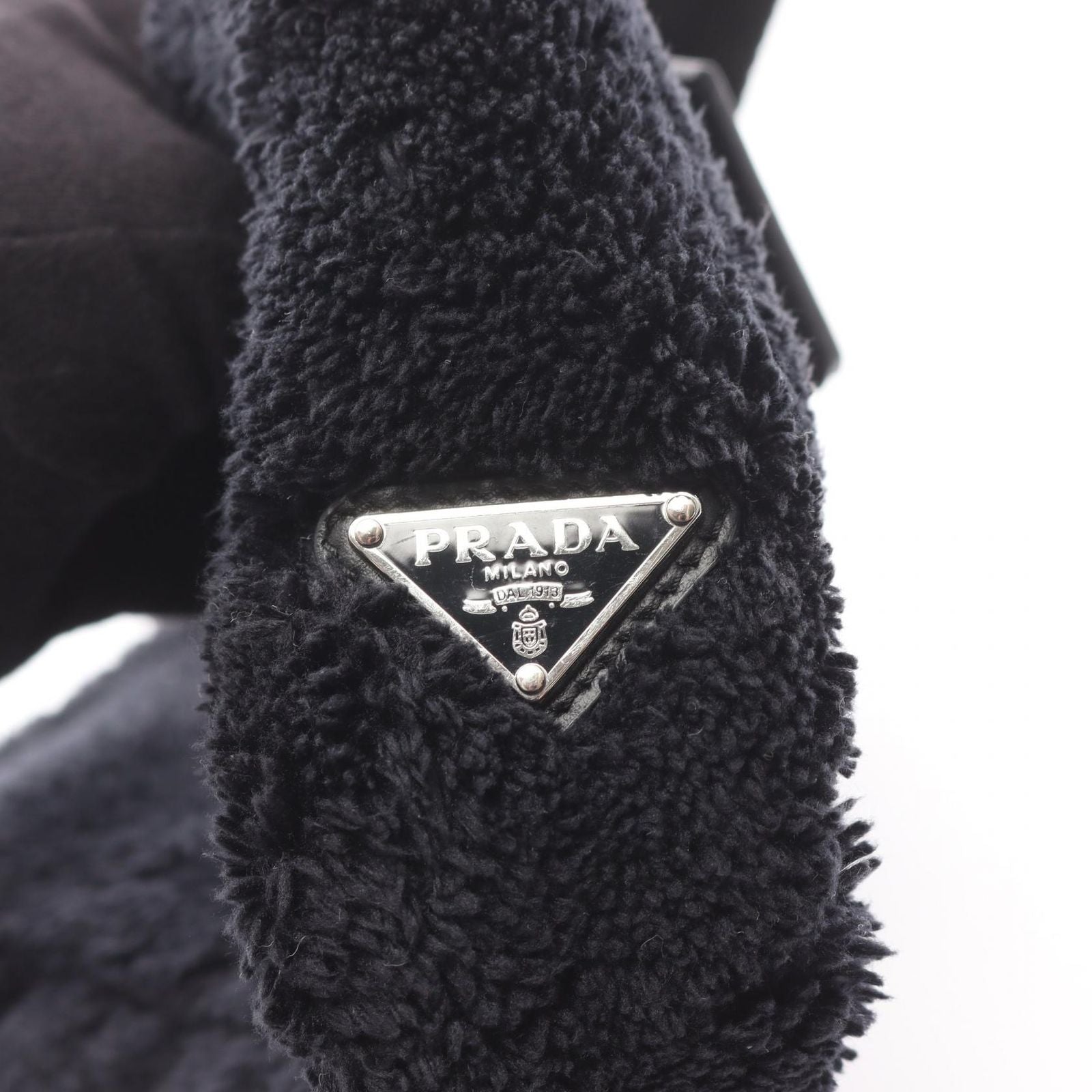 Prada Handbag Re-Edition 2000 Spugna Mini Bag 1ne515 Black/white Other Terry