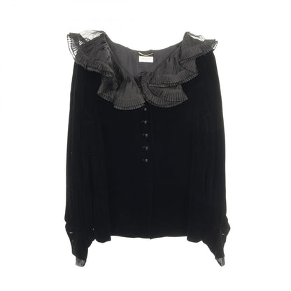 Saint Laurent Paris Saint Laurent Paris Blouse Black Rayon Silk Velor Blouse