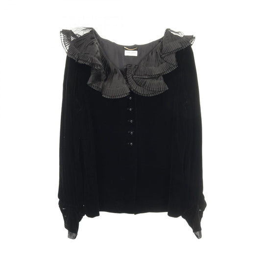Saint Laurent Paris Saint Laurent Paris Blouse Black Rayon Silk Velor Blouse