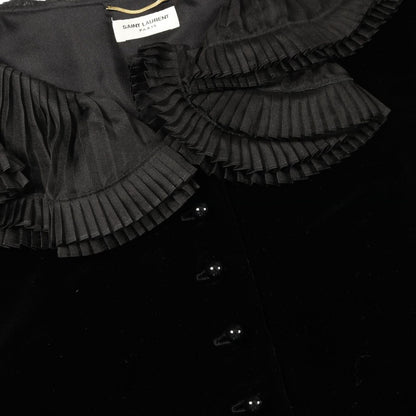 Saint Laurent Paris Saint Laurent Paris Blouse Black Rayon Silk Velor Blouse