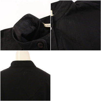 Hermes Shirt Dress Band Collar Short Sleeve Long Allover Pattern Pullover 36