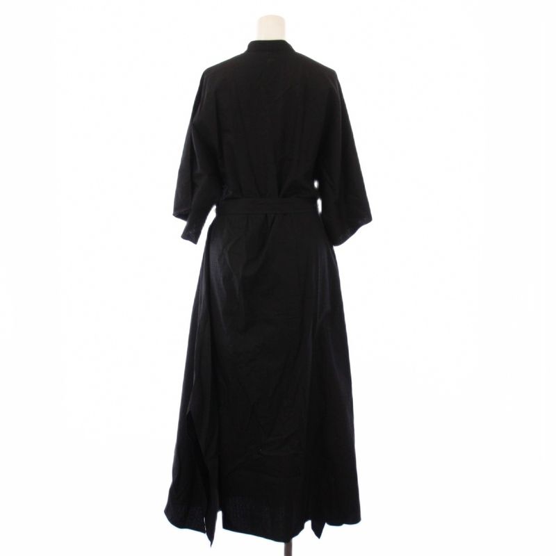 Hermes Shirt Dress Band Collar Short Sleeve Long Allover Pattern Pullover 36