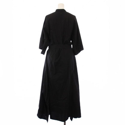 Hermes Shirt Dress Band Collar Short Sleeve Long Allover Pattern Pullover 36