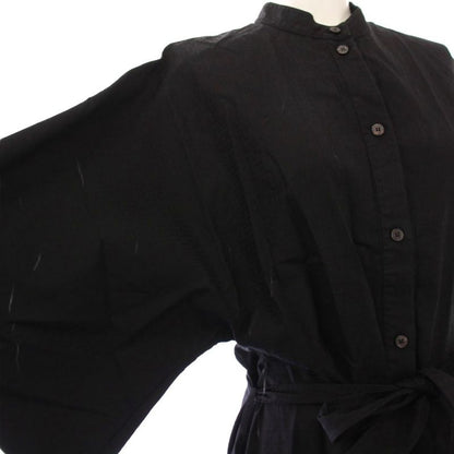 Hermes Shirt Dress Band Collar Short Sleeve Long Allover Pattern Pullover 36