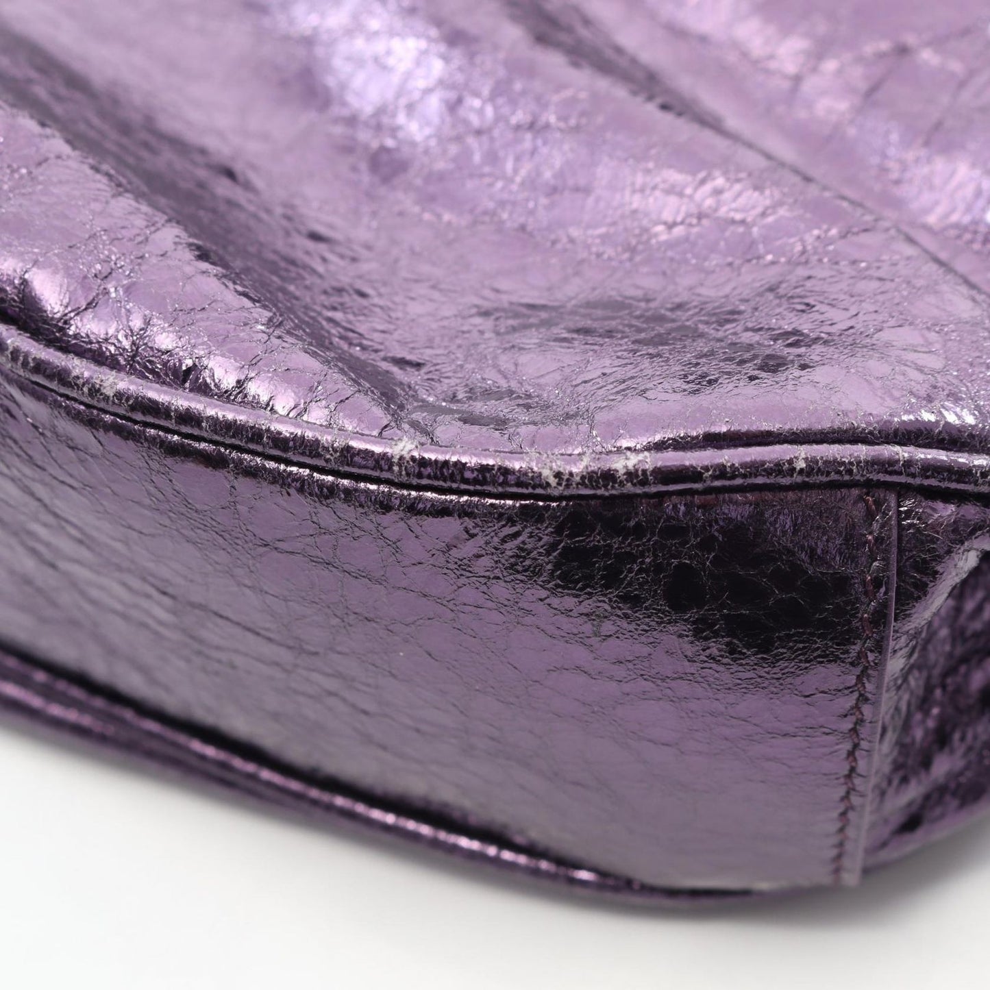 Balenciaga Shoulder Bag le Cagole XS 671309 Metallic Purple Leather le Cagole