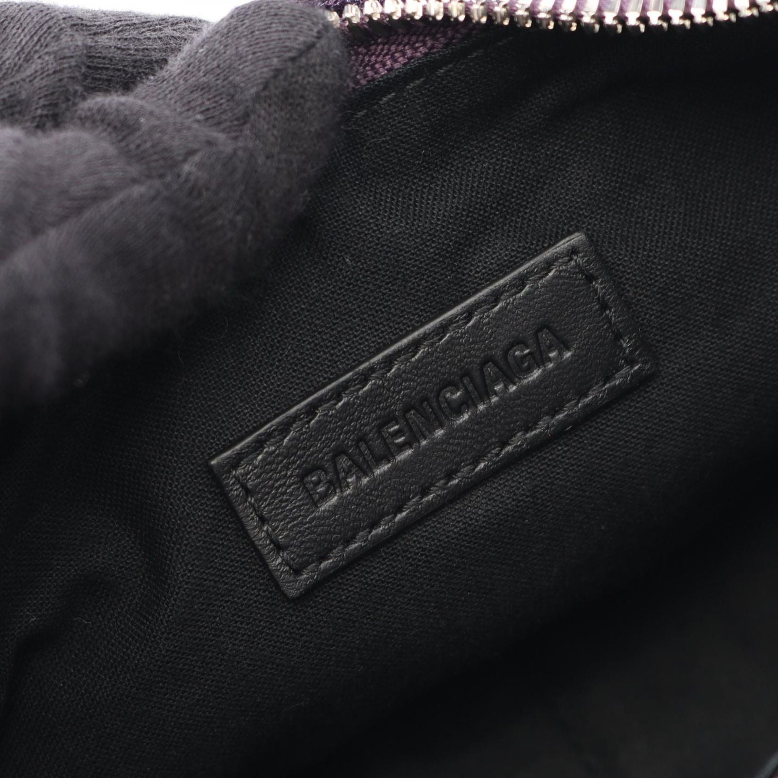 Balenciaga Shoulder Bag le Cagole XS 671309 Metallic Purple Leather le Cagole