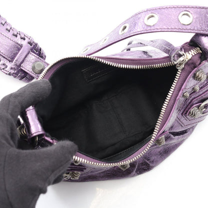 Balenciaga Shoulder Bag le Cagole XS 671309 Metallic Purple Leather le Cagole