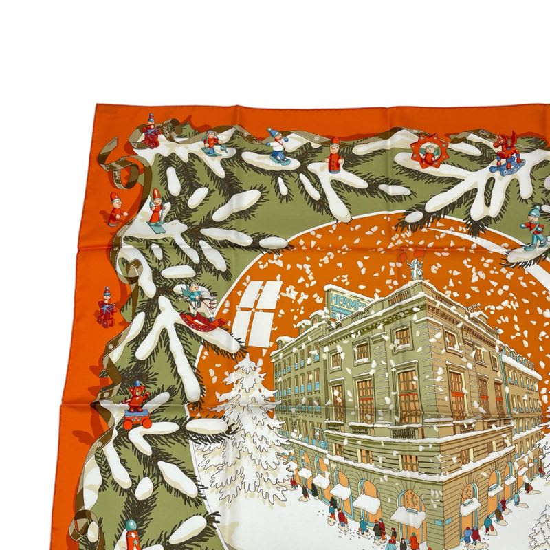 Hermes Scarf Silk Carre 90 Noel Au 24 Faubourg Christmas