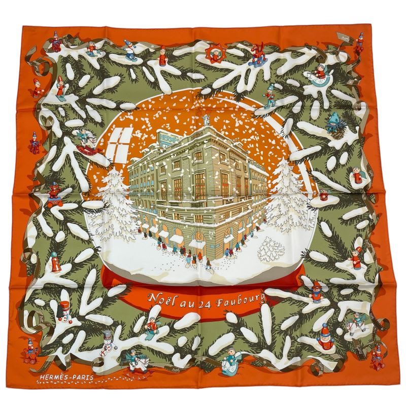 Hermes Scarf Silk Carre 90 Noel Au 24 Faubourg Christmas