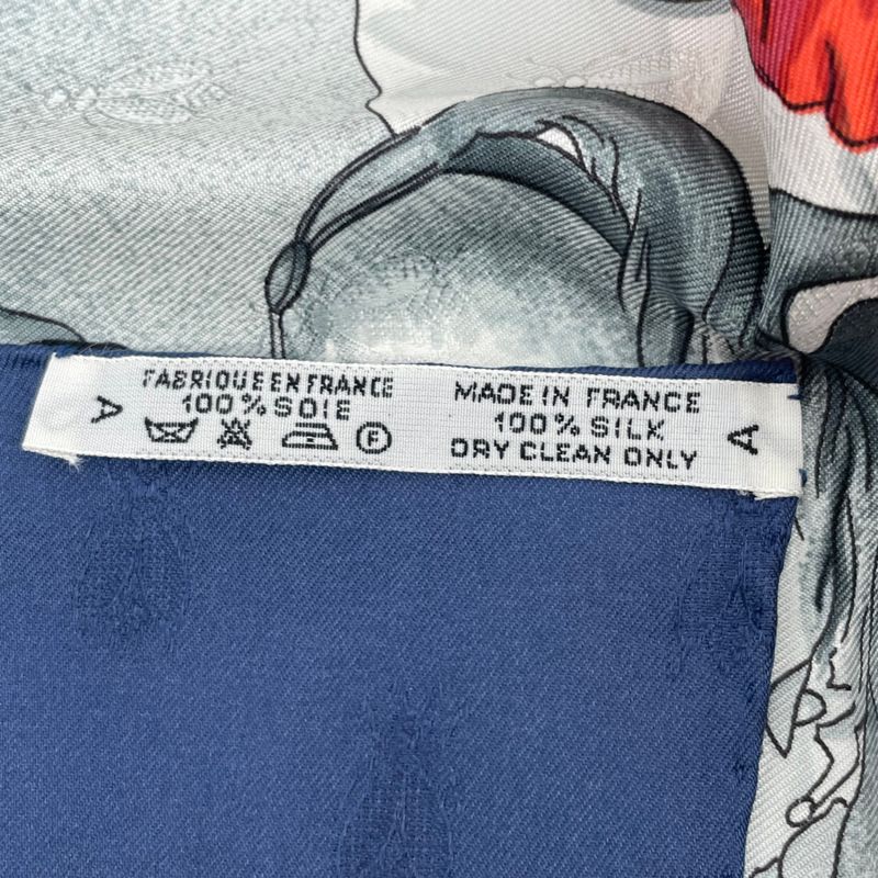 Hermes Scarf 100% Silk Kale90 Napoleon Navy Multicolor Box