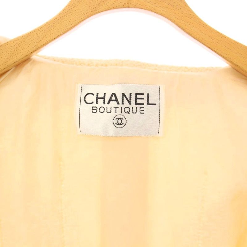 Chanel Coco Mark Shawl Collar Other Jackets Ivory Care Tag None