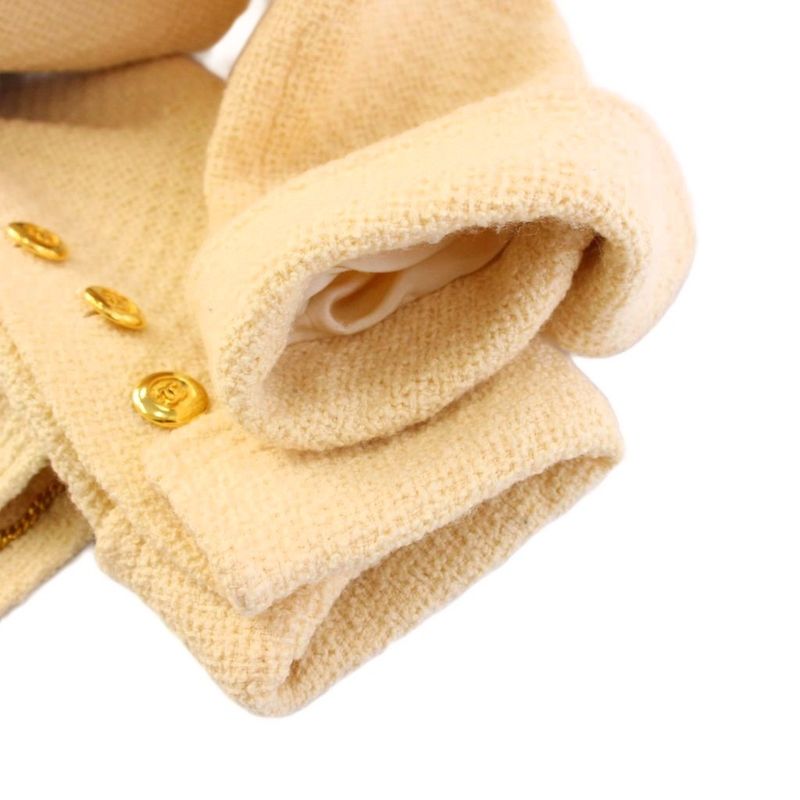 Chanel Coco Mark Shawl Collar Other Jackets Ivory Care Tag None