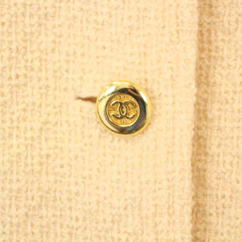 Chanel Coco Mark Shawl Collar Other Jackets Ivory Care Tag None