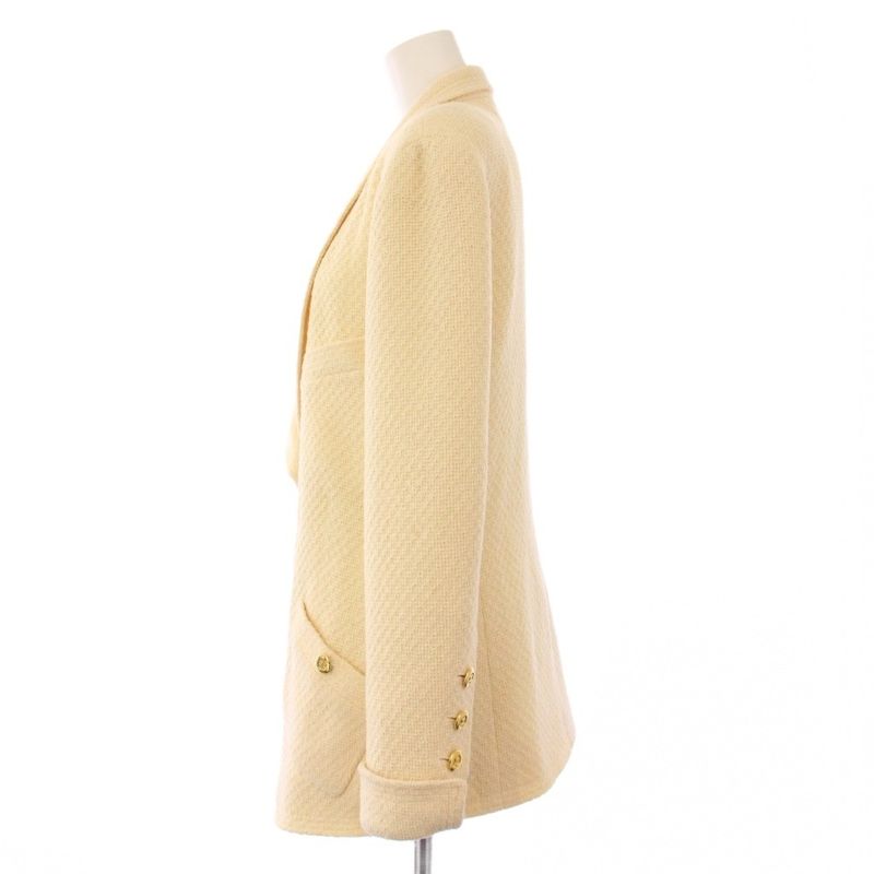 Chanel Coco Mark Shawl Collar Other Jackets Ivory Care Tag None