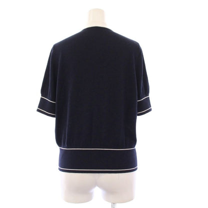 Hermes 25ss Chaine D'ancre Knit Cardigan Short Sleeve Cashmere Silk 38 Navy