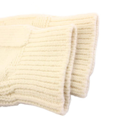 Hermes 24ss Knit Cardigan Long Sleeve Stand Collar H Logo 34 White KH