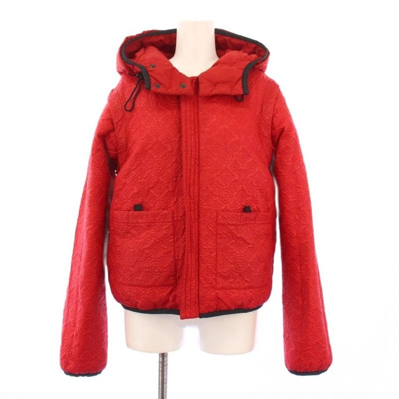 Louis Vuitton 2way Monogram Reversible Jacket Hoodie Outerwear 40 Red Rw102w