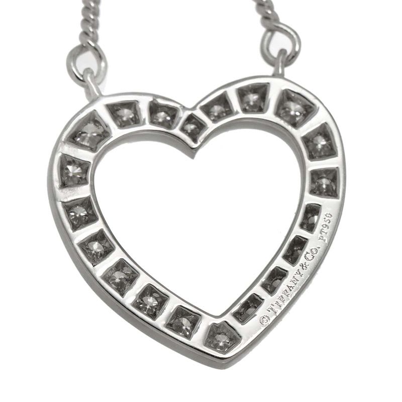 Tiffany & Co Heart Diamond Necklace 40 cm Pt