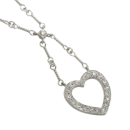 Tiffany & Co Heart Diamond Necklace 40 cm Pt