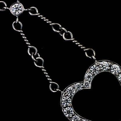 Tiffany & Co Heart Diamond Necklace 40 cm Pt