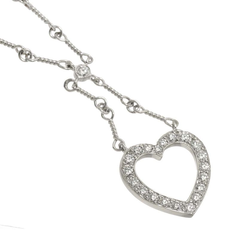 Tiffany & Co Heart Diamond Necklace 40 cm Pt