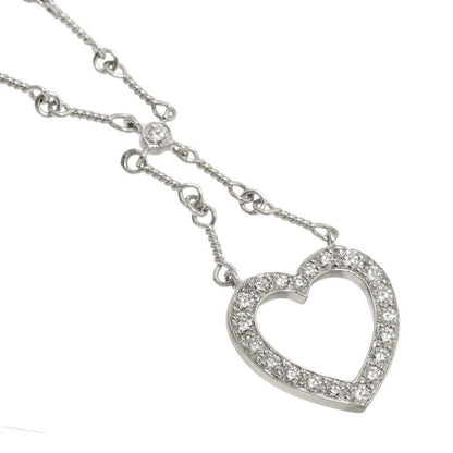 Tiffany & Co Heart Diamond Necklace 40 cm Pt