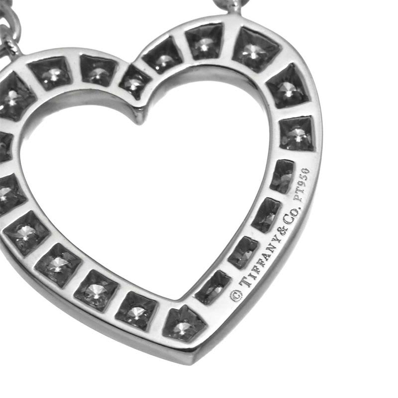 Tiffany & Co Heart Diamond Necklace 40 cm Pt