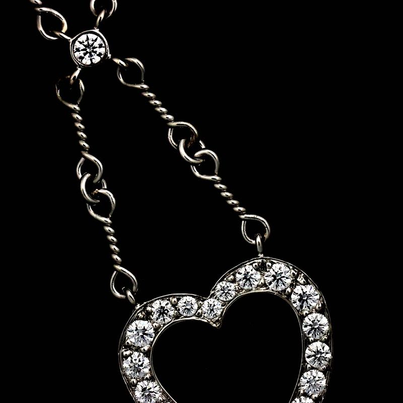 Tiffany & Co Heart Diamond Necklace 40 cm Pt