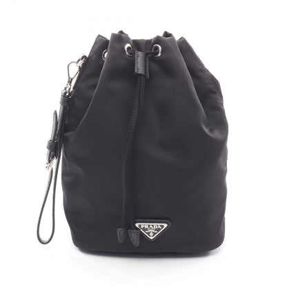 Prada Pouch Vela Re-Nylon 1ns369_r067_f0002 Black Nylon Saffiano Leather