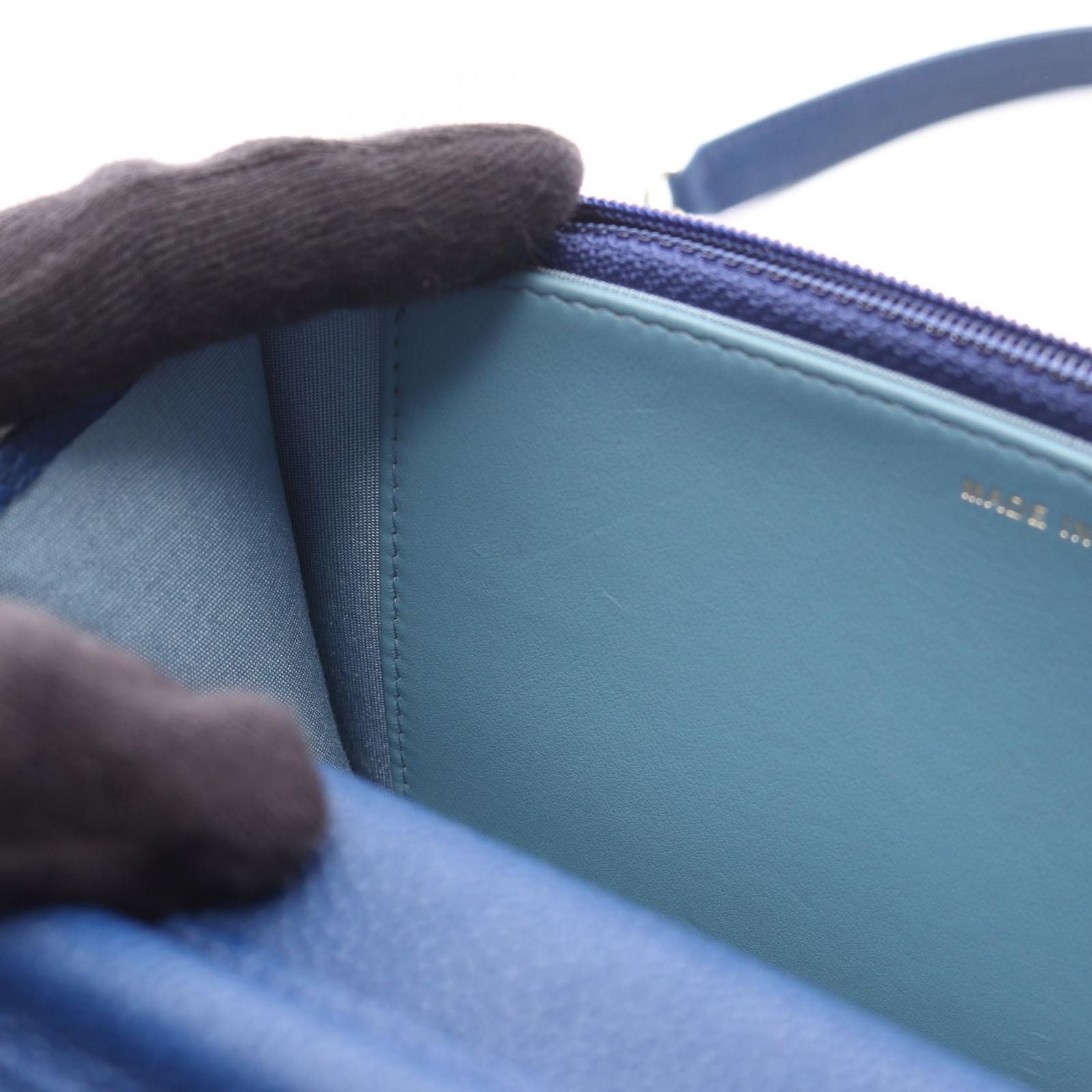 Chanel Shoulder Bag Matelasse Half Coco Blue Leather Calf (Cowhide) Matelasse